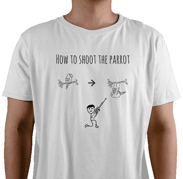 Sjove og | Skyde papegøjen - T-shirt AswesayinDK